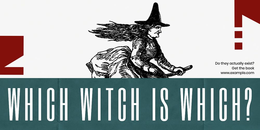 Witches Twitter post template, editable text