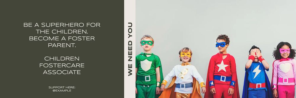 Foster parent ad email header template, editable design