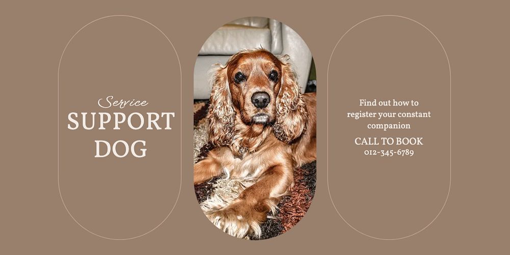 Service support dog Twitter ad template, editable text & design