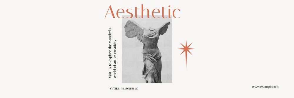 Aesthetic art museum email header template, editable design