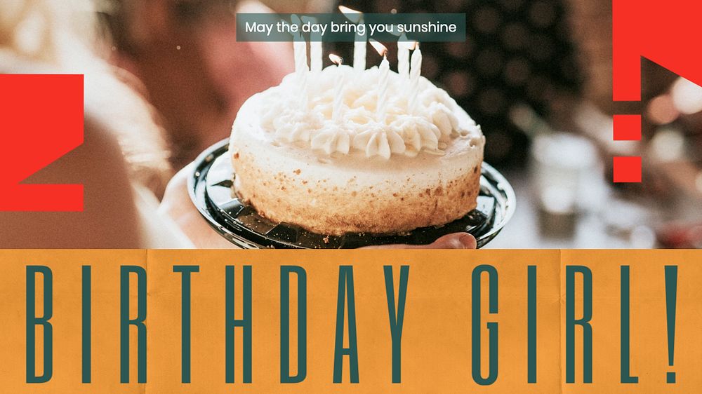 Birthday party blog banner template, editable design