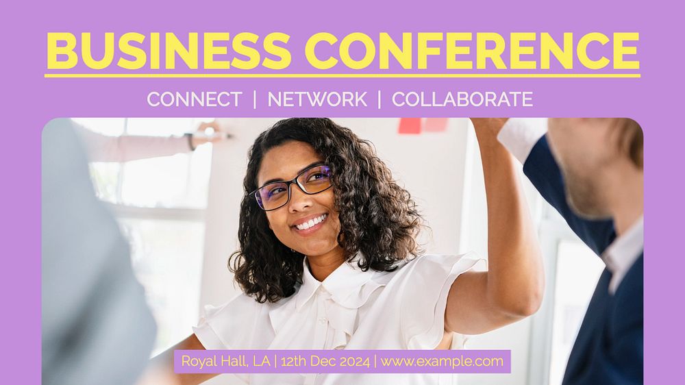 Business conference blog banner template, editable design