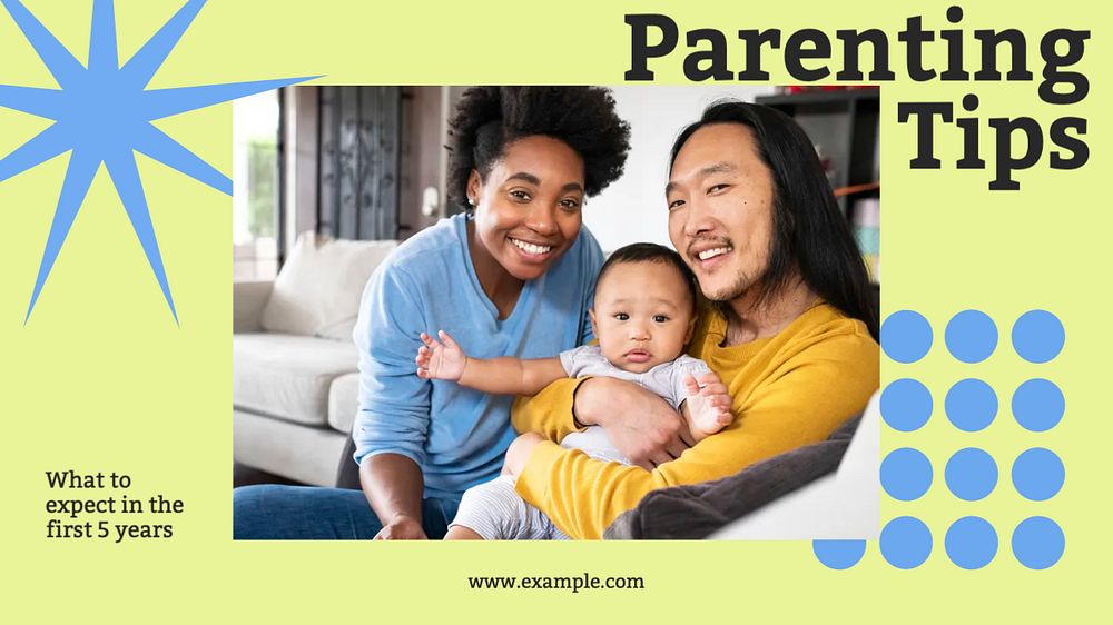 Parenting tips blog banner template, editable design