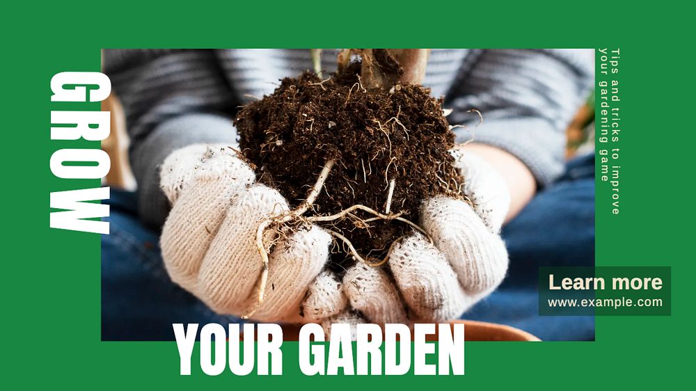 Grow your garden blog banner template, editable design