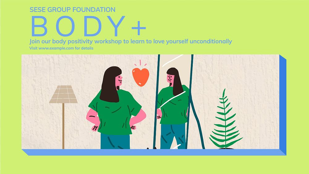 Body positivity blog banner template, editable design