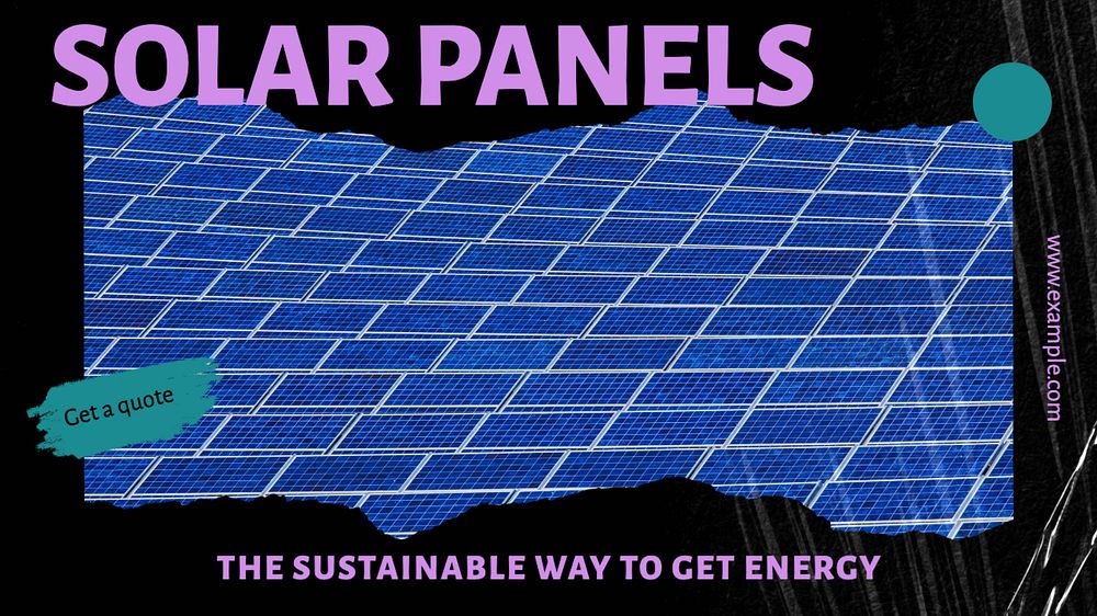 Solar panels blog banner template, editable design