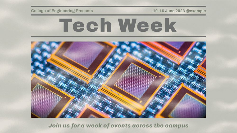 Tech engineer computer blog banner template, editable design