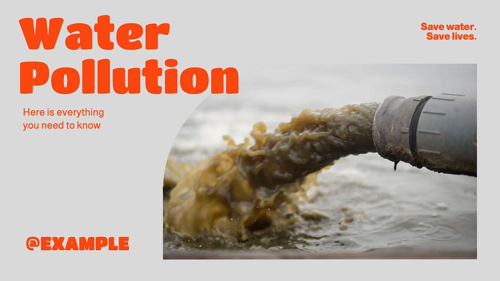 Water pollution blog banner template, editable design