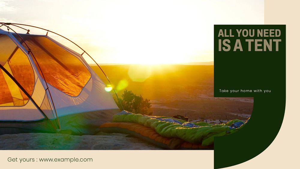 Camping tent blog banner template, editable design