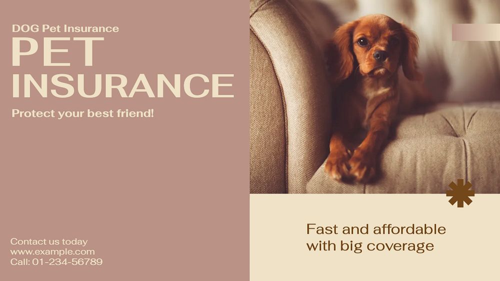 Pet insurance blog banner template, editable design