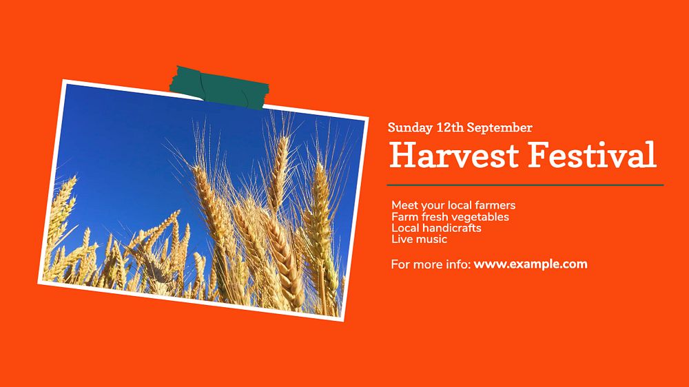 Harvest festival blog banner template, editable design