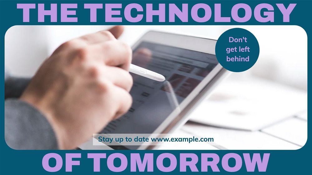 Future technology blog banner template, editable design