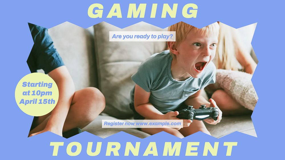 Tournament blog banner template, editable design