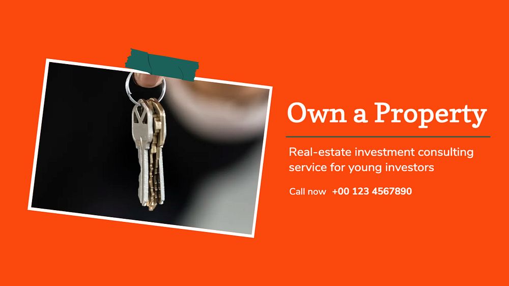 Real-estate investment blog banner template, editable design