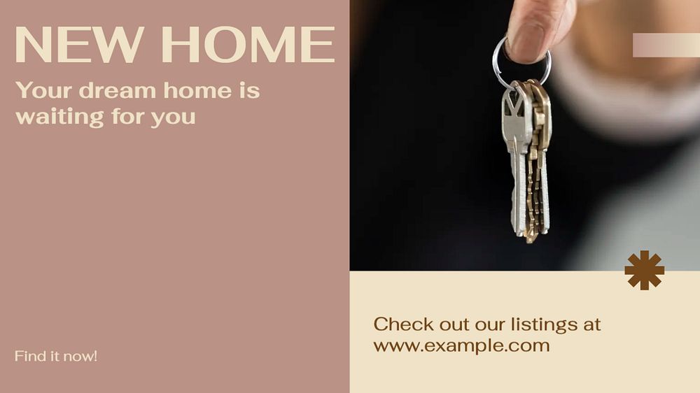 Home listings blog banner template, editable design