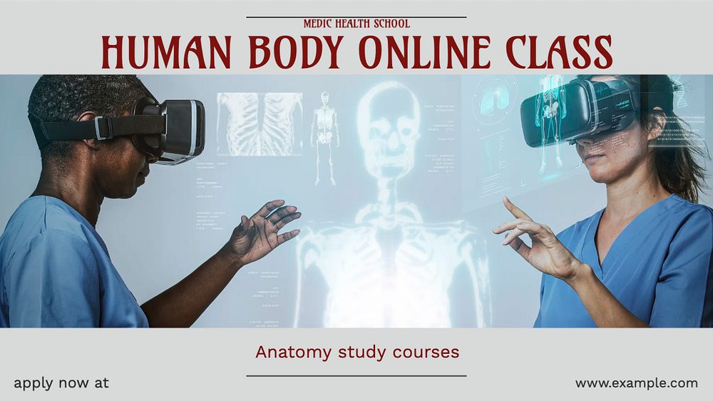 Anatomy class blog banner template, editable design