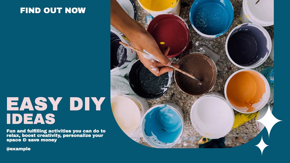 DIY ideas blog banner template, editable design