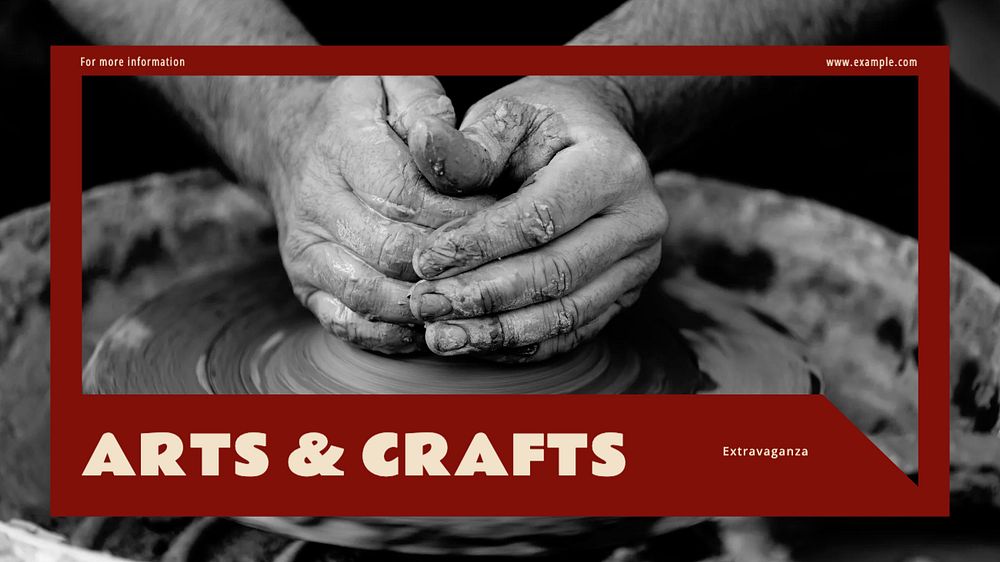 Arts & crafts event blog banner template, editable design