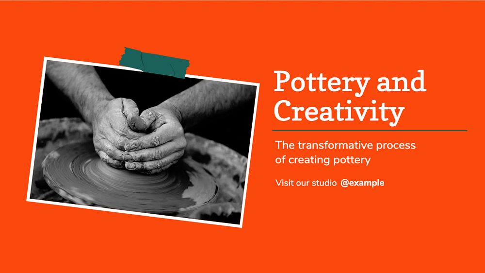 Pottery and creativity blog banner template, editable design