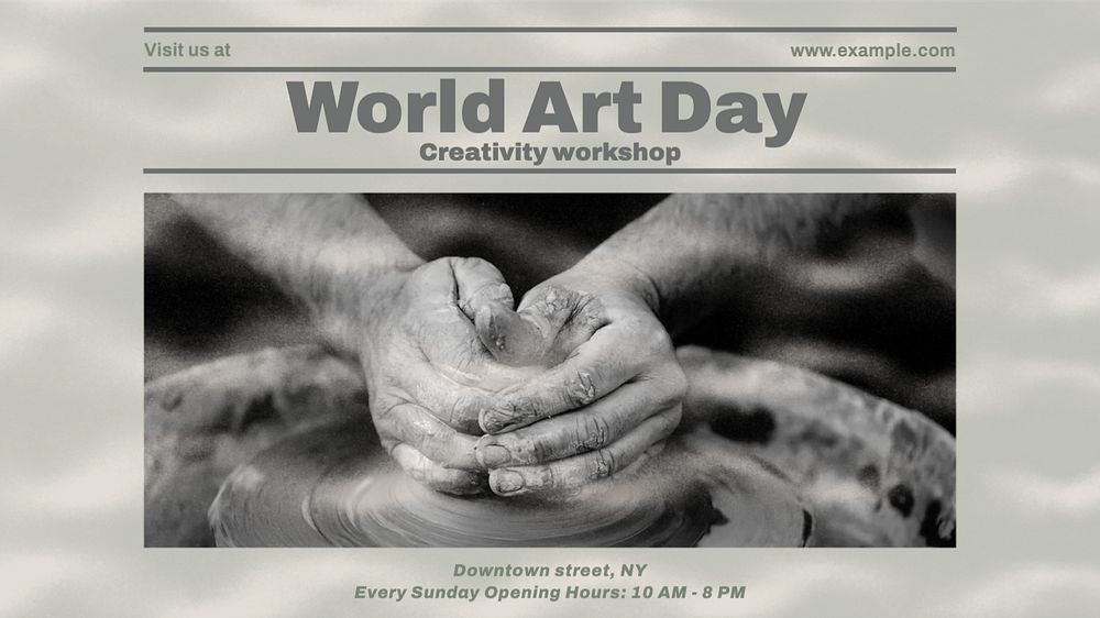 World art day blog banner template, editable design