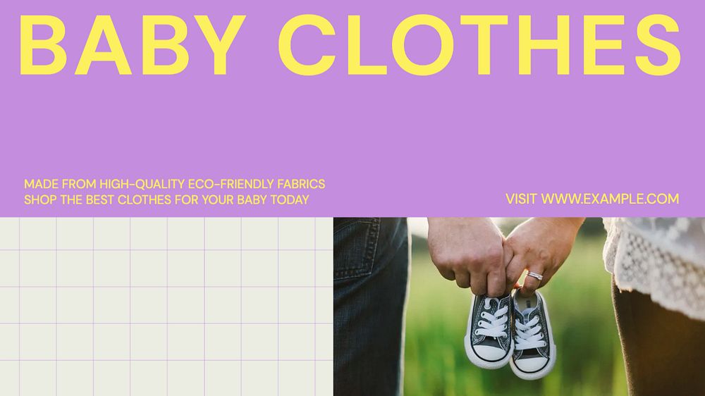 Baby clothes blog banner template, editable design