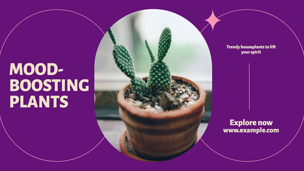 Mood-boosting plants blog banner template, editable design