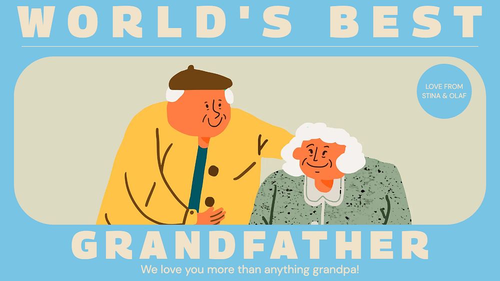 World's best grandfather blog banner template, editable design