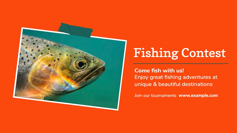 Fishing contest blog banner template, editable design