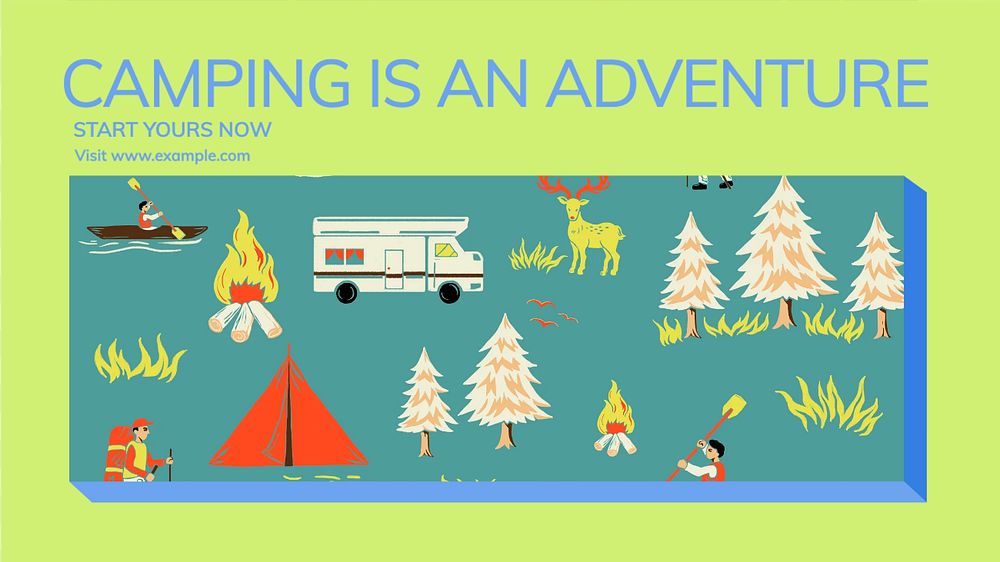 Camping blog banner template, editable design