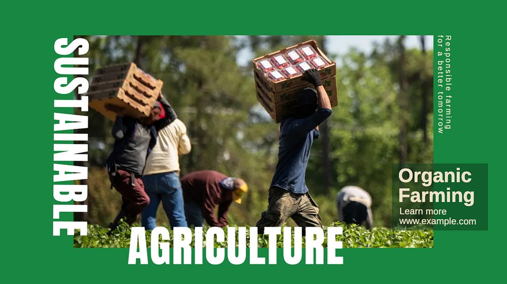 Sustainable agriculture blog banner template, editable design