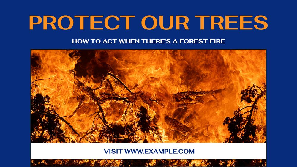 Forest fire blog banner template, editable design