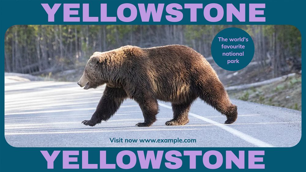 Yellowstone blog banner template, editable design