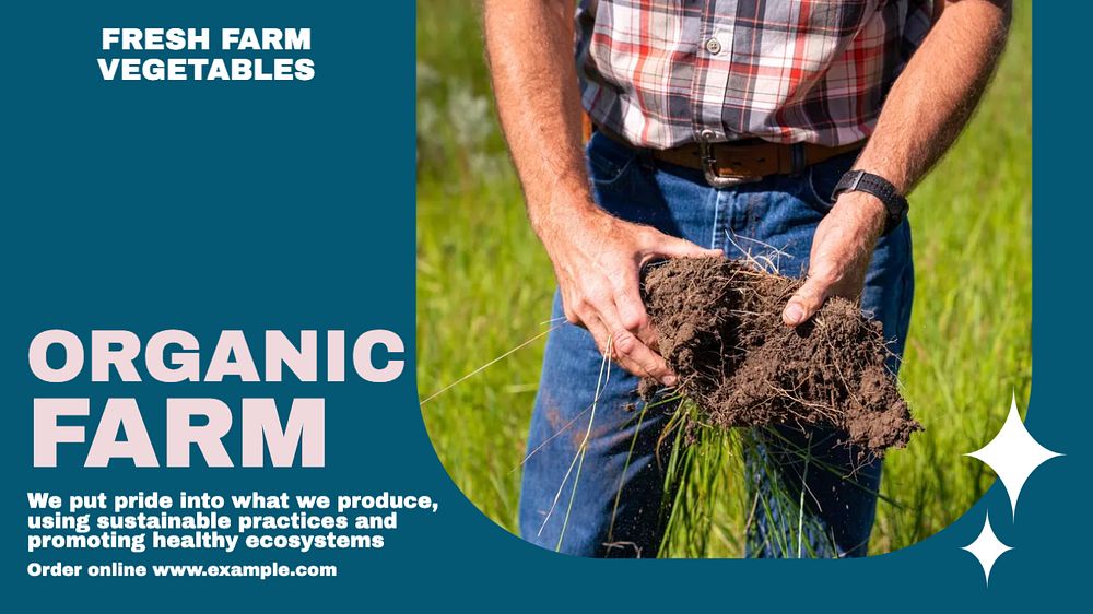 Organic farm blog banner template, editable design