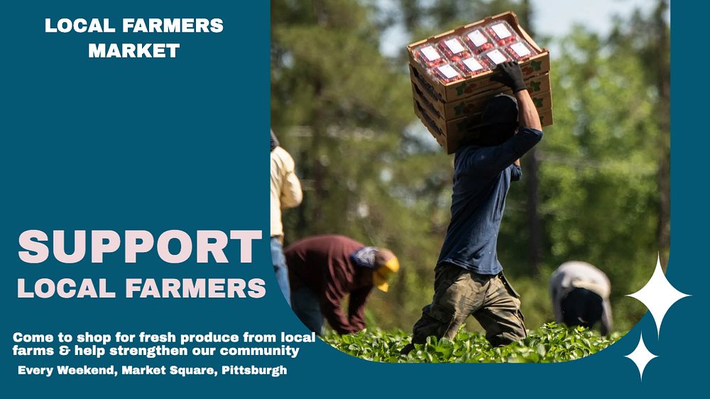 Support local farmers blog banner template, editable design