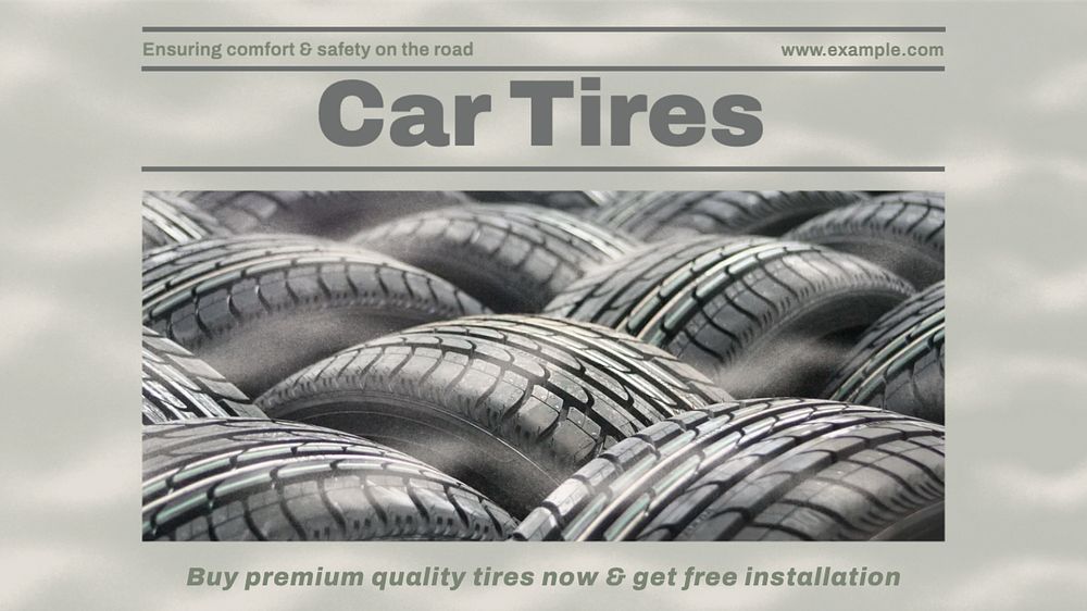 Car tires blog banner template, editable design