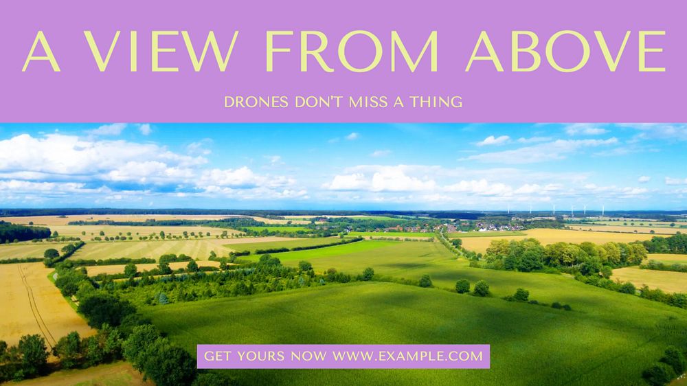 Aerial nature views blog banner template, editable design