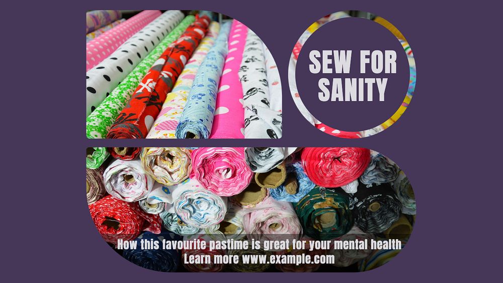 Sewing blog banner template, editable design