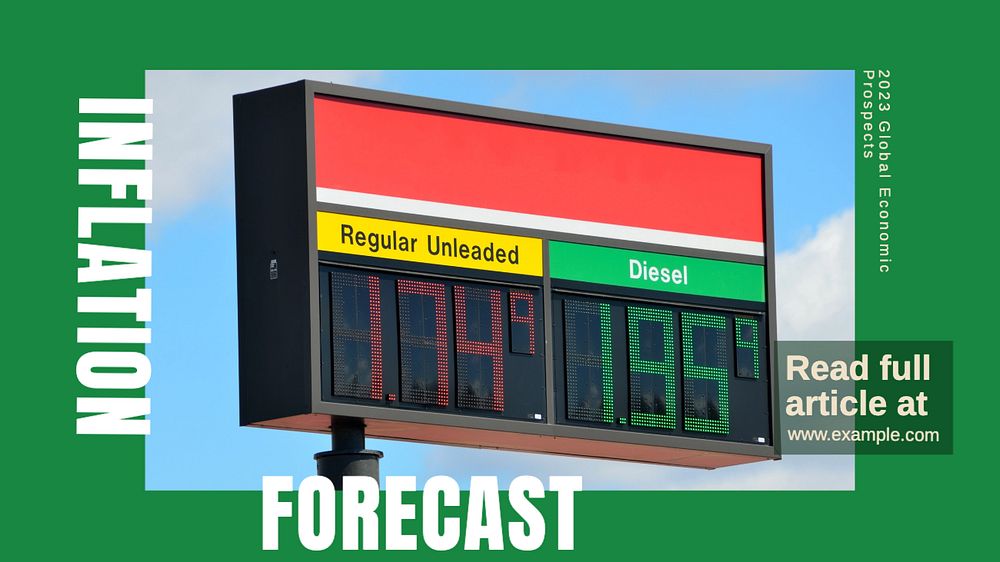 Inflation forecast blog banner template, editable design