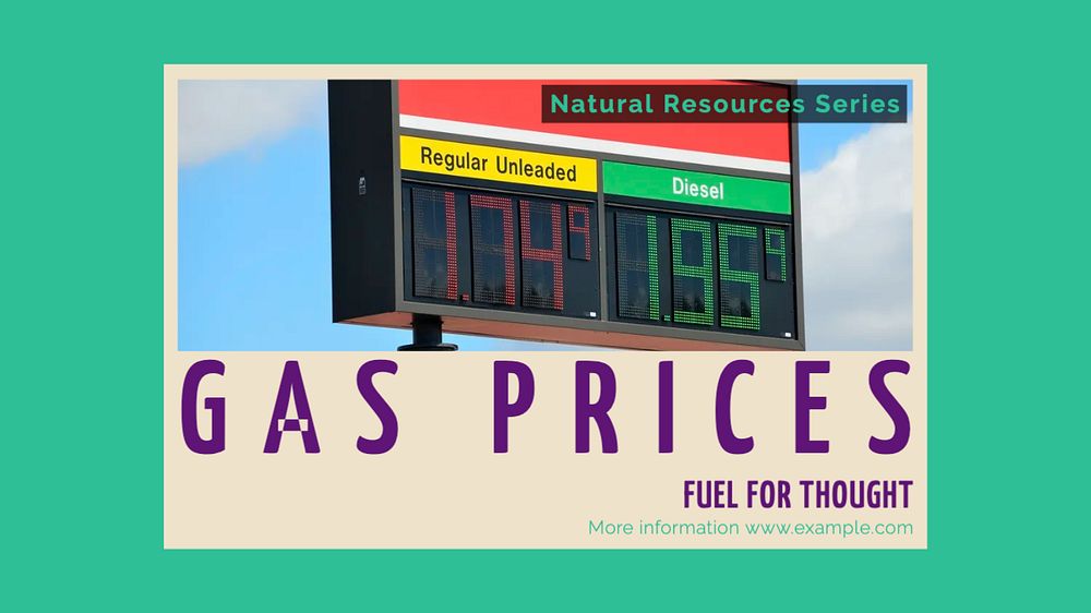 Gas prices blog banner template, editable design