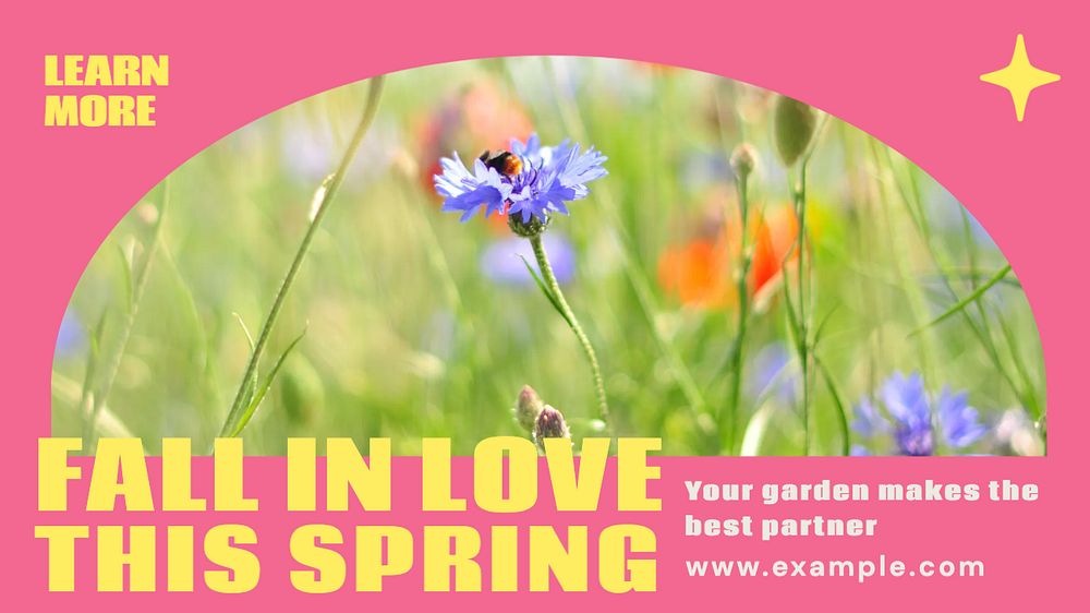 Gardening in spring blog banner template, editable design