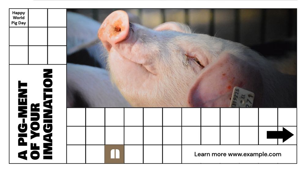 World pig day blog banner template, editable design