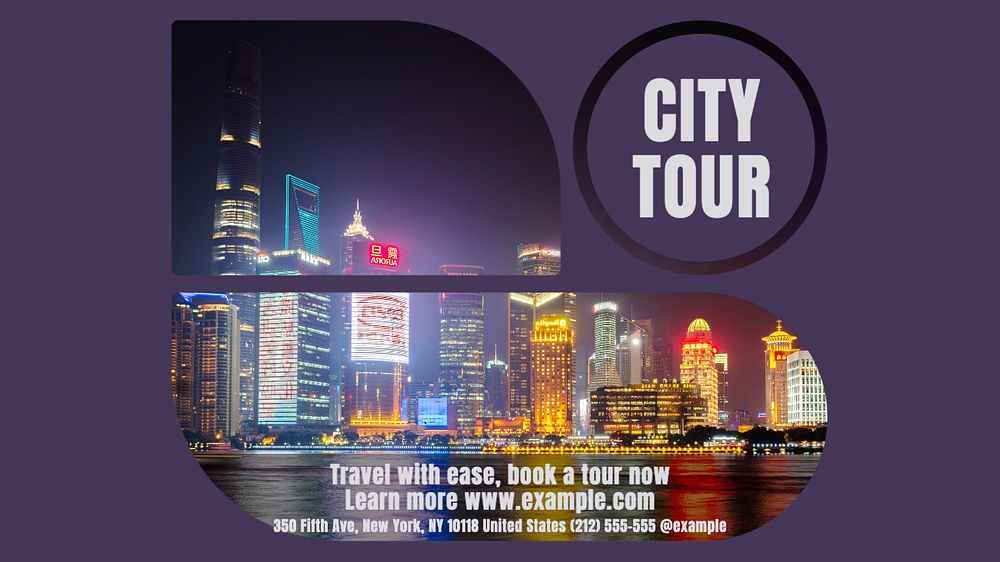 City tour blog banner template, editable design