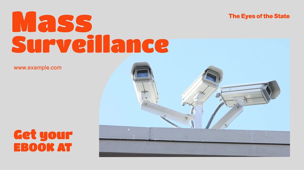 Mass surveillance blog banner template, editable design