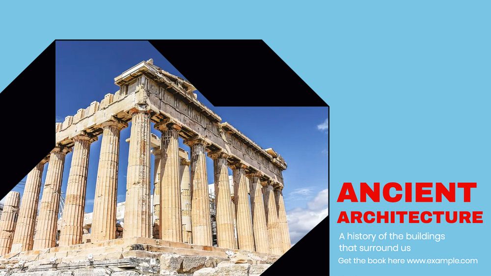 Ancient architecture blog banner template, editable design