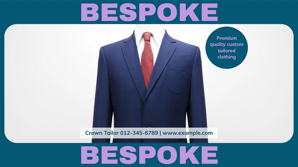 Bespoke clothes tailor blog banner template, editable design