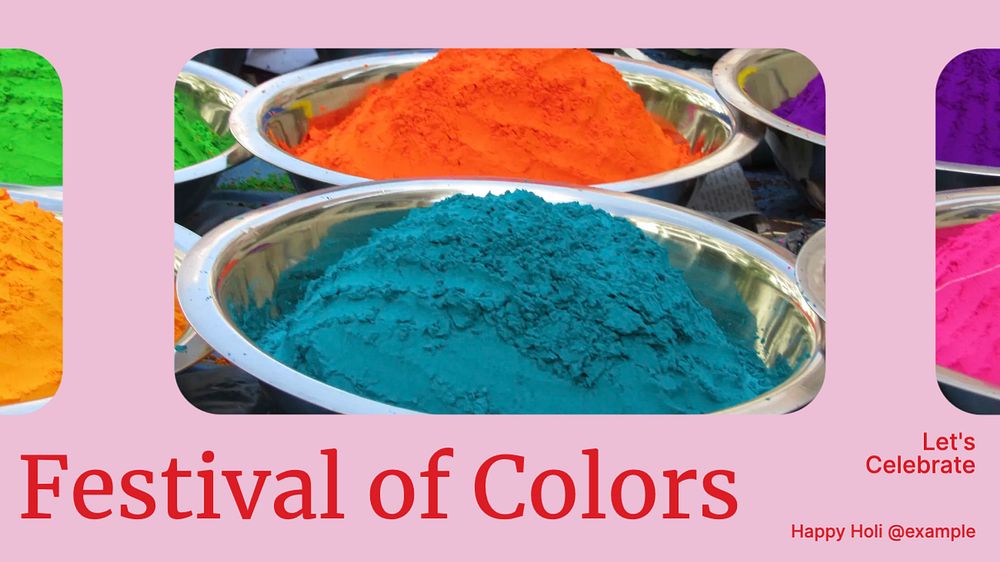 Holi festival blog banner template, editable design