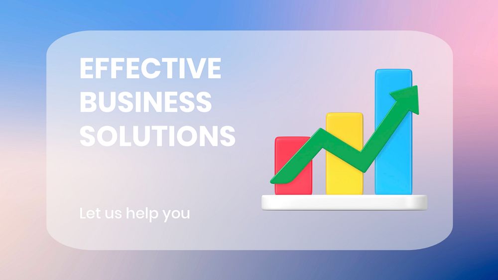 3D graph blog banner template, editable business design