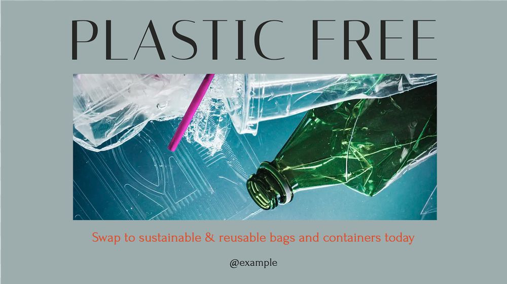 Plastic free blog banner template, editable design