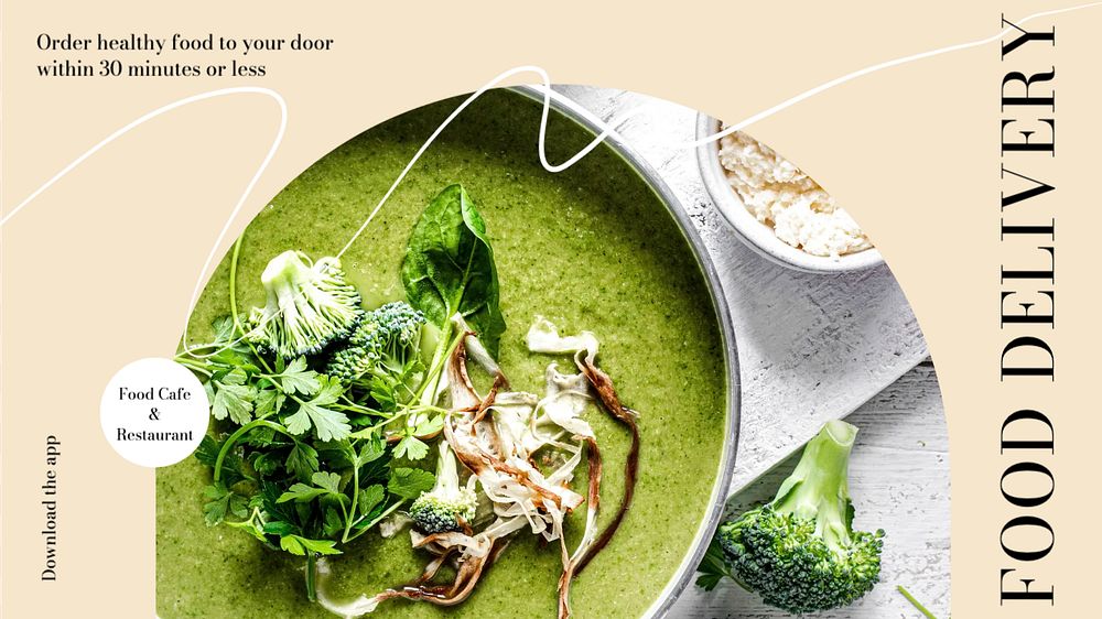 Food delivery blog banner template, editable design