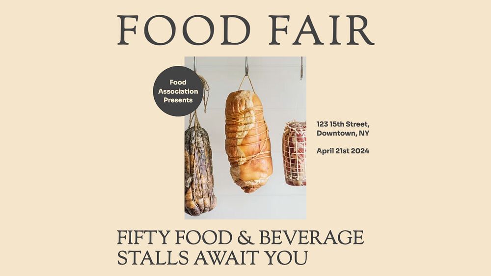 Food fair blog banner template, editable design